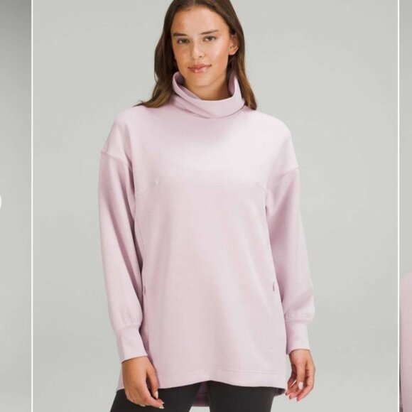 Lululemon Modal Blend Turtleneck Tunic Sweater Pink Peony Size 4 - Picture 1 of 7